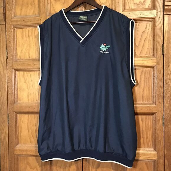 Weatherproof Garment Co. Men's XXL Navy Gray Pullover Golf Vest GF Golf Classic - Picture 1 of 9